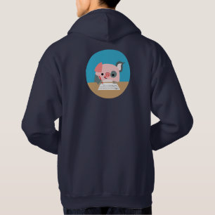 Moletom Cute Cartoon Porco Escrita Capuz