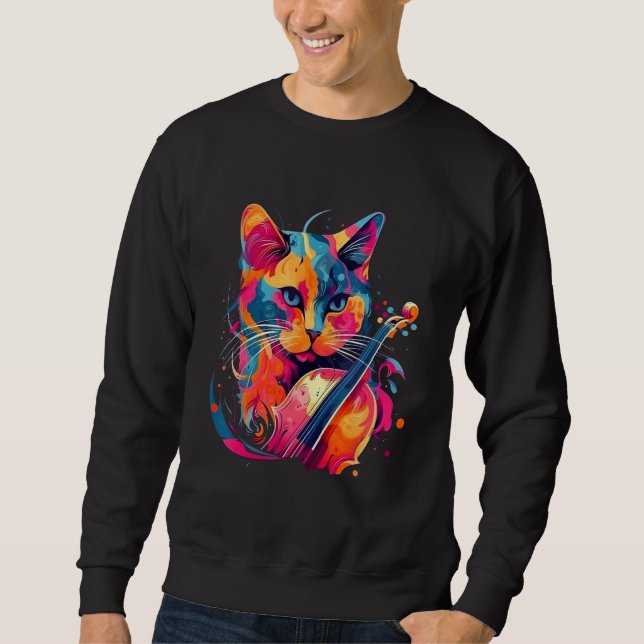 Moletom Cute Cat Music Notes Musician 4 (Frente)