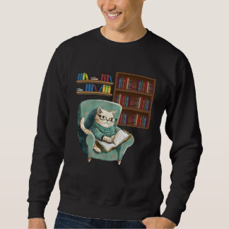 Moletom Cute Cat Reading Book Bookworms Cat Reading