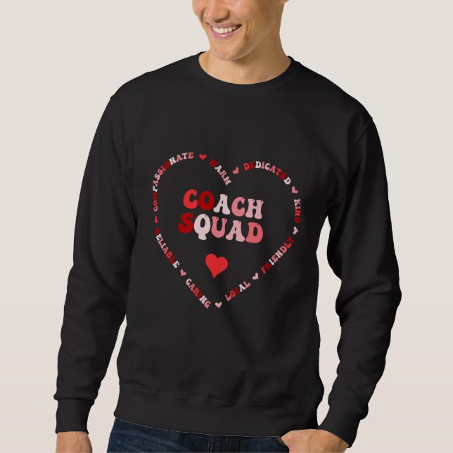 Moletom Cute Coach Squad Valentines Day Heart (Frente)