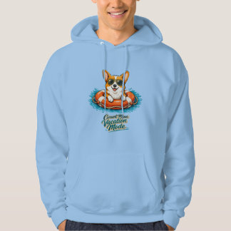 Moletom Cute Corgi Summer Vacation Mode Hoodie | Funny Bea