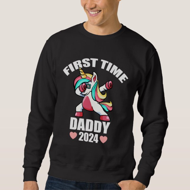Moletom Cute Dabbing Unicorn  For Men First Time Daddy Dad (Frente)