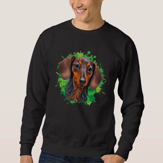 Moletom Cute Dachshund st Patrick s Day (Frente)