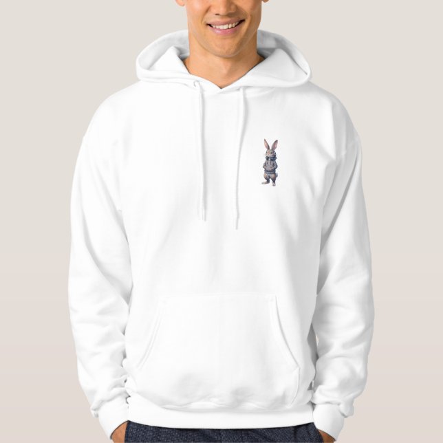 Moletom Cute Dapper Bunny Hoodie - Amante de os animais Wh (Frente)