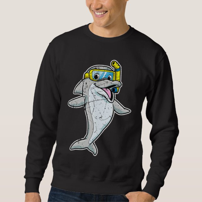 Moletom Cute Dolphin Snorkel Whale Sea Animal Cool Men Wom (Frente)