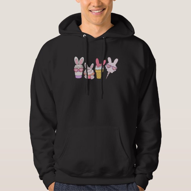 Moletom Cute Easter Day Coffee Cup Icecream  Bunny Face Wo (Frente)