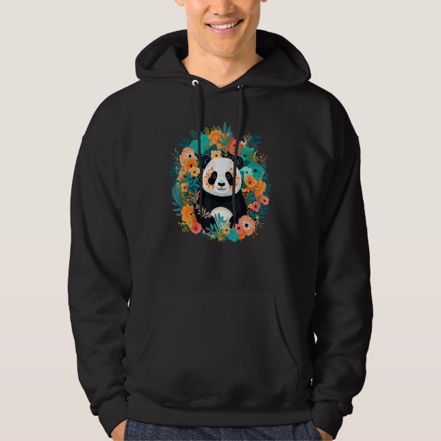 Moletom Cute Flower Panda on summer Floral Panda 3 (Frente)