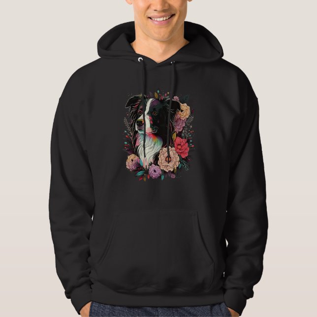 Moletom Cute Flower summer Floral Border Collie 4 (Frente)