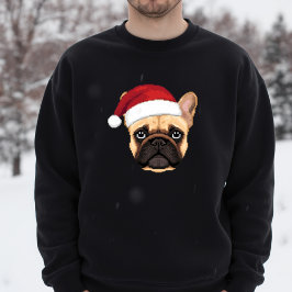 Moletom Cute French Bulldog Christmas Santa Hat