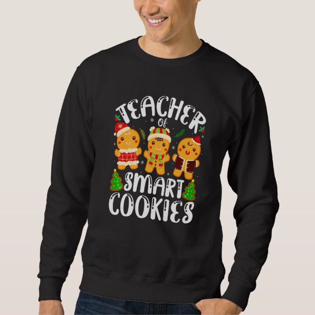 Moletom Cute Gingerbread Cookies Christmas Teacher Of Smar (Frente)
