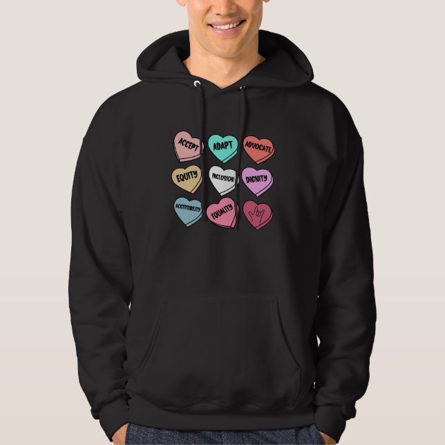 Moletom Cute Heart Valentines Day Love Special Education T (Frente)