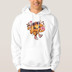 Moletom Cute Kawaii Croissant Donut Café Hoodie