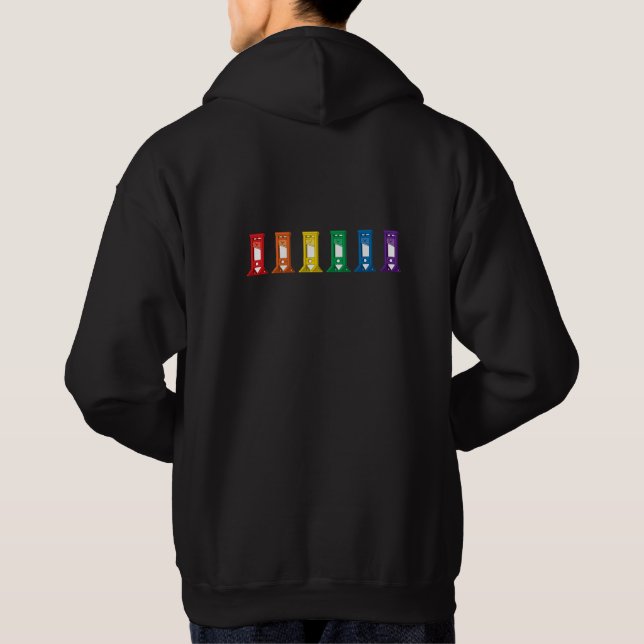 Moletom Cute Kawaii Rainbow Guillotine Pride Black Hoodie (Verso)
