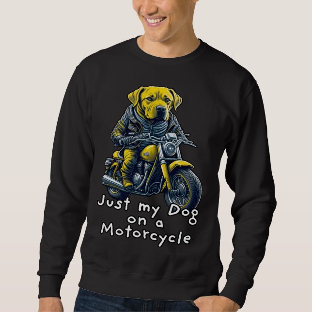 Moletom Cute Labrador ride on a motorcycle  Christmas (Frente)