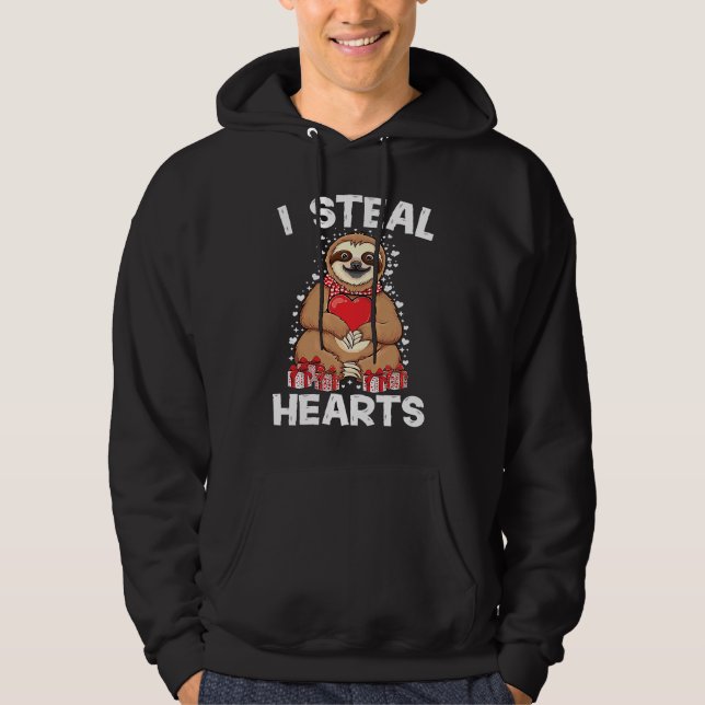 Moletom Cute lazy sloth holding heart love sloth valentine (Frente)