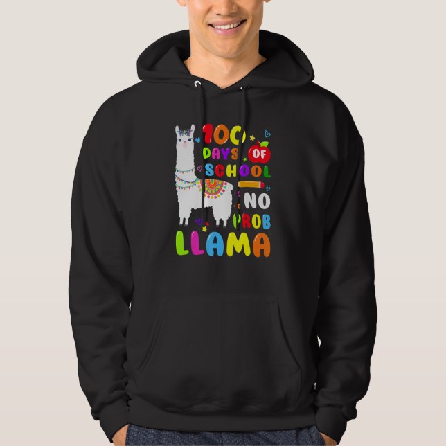 Moletom Cute Llama 100 Dias Sem Prob 100 Dias De Adu Escol (Frente)