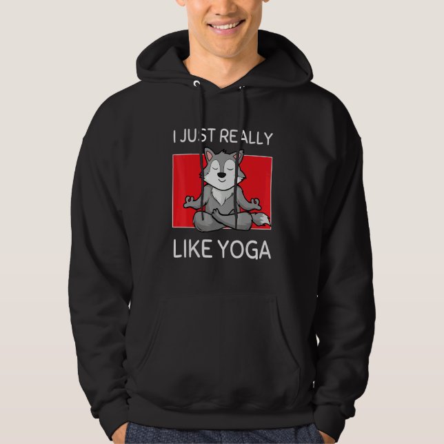 Moletom Cute Namaste Wolf I Just Really Like Yoga Pilates (Frente)
