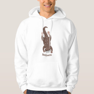 Moletom Cute otter diving on teal cartoon illustration
