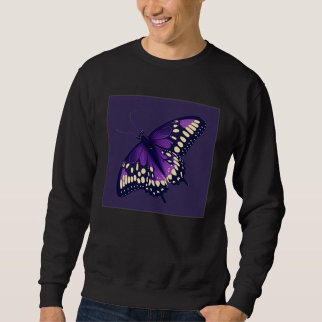 Moletom Cute Purple Butterfly Illustration Retro Minimal W (Frente)