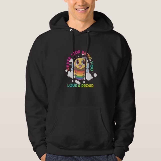 Moletom Cute Rainbow Bee Nunca Pare De Ser Você 1 (Frente)