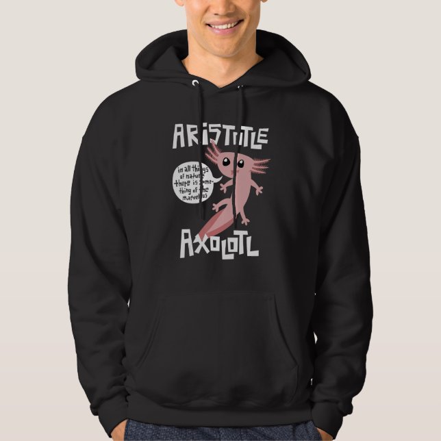 Moletom Cute Retro Axolotl  Aristotle Quote Greek Philosop (Frente)