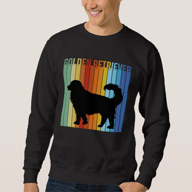 Moletom Cute Retro Golden Retriever Rainbow (Frente)