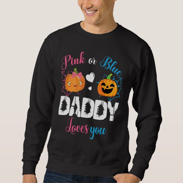 Moletom Cute Scary Pumpkin Boy Girl Mom Pink Or Blue Daddy (Frente)