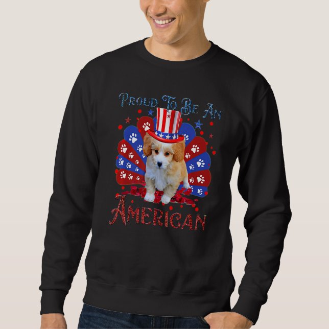 Moletom Cute Shipoo American Flag Feliz 4 De Julho (Frente)