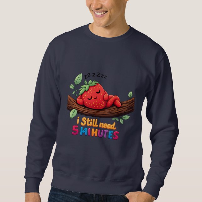 Moletom Cute Sleeping Strawberry Men’s Crewneck Sweatshit (Frente)
