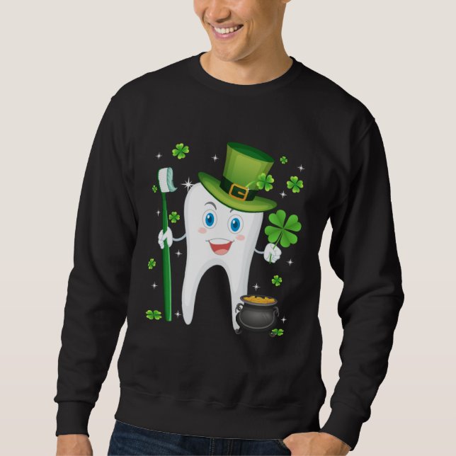 Moletom Cute Tooth With Hat Dental Assistant  St Patricks  (Frente)