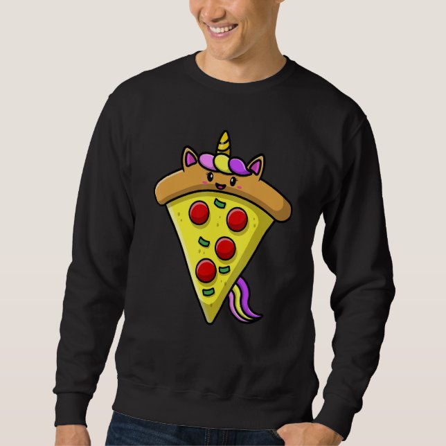 Moletom Cute Unicorn Pizza     Foodie Girls Women (Frente)