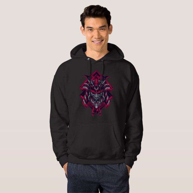 Moletom Cyberpunk Samurai Oni Hoodie (Frente Completa)