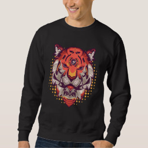 Moletom Cyborg Tiger Head Wild Cat Tiger Graphic Tiger Fac