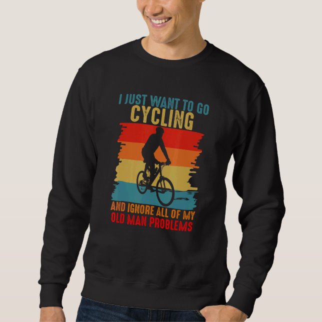 Moletom Cycling And Ignore All Old Man Problem Retro Cycli (Frente)