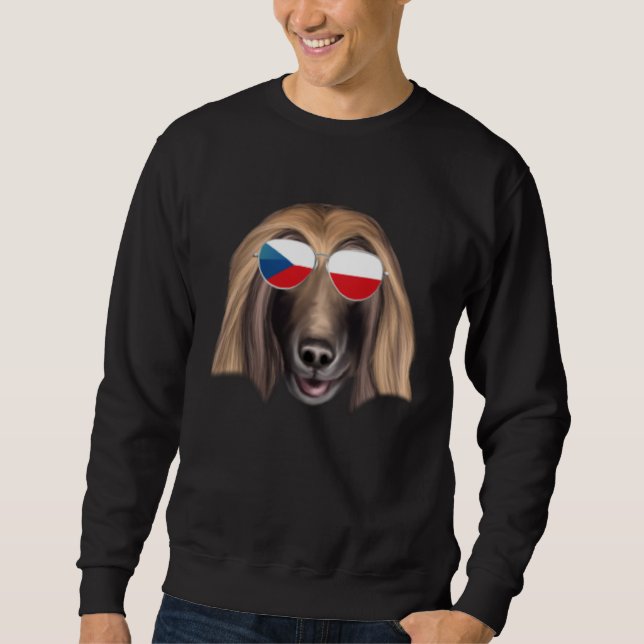 Moletom Czech Flag Afghan Hound Dog Czech Republic Pocket (Frente)