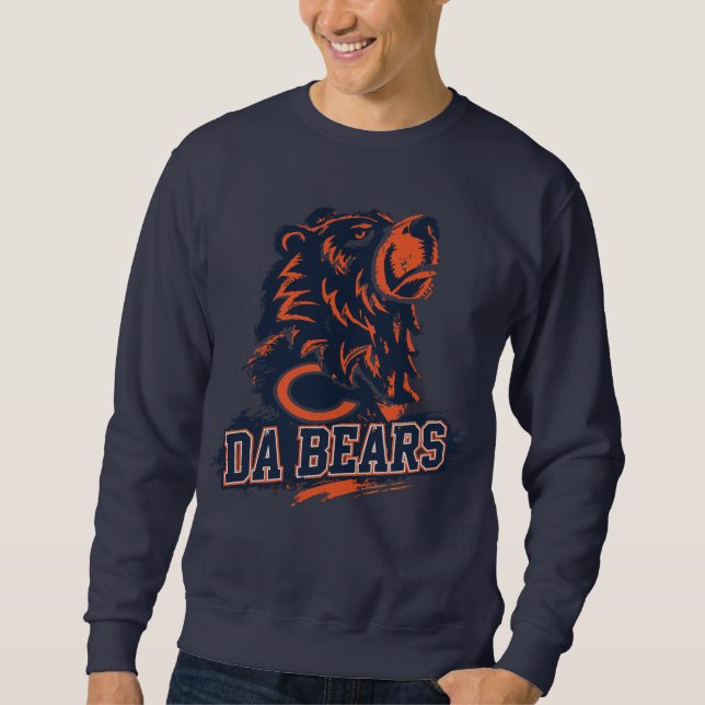Moletom Da Bears - Mascote Urso de Futebol de Chicago Vint (Frente)
