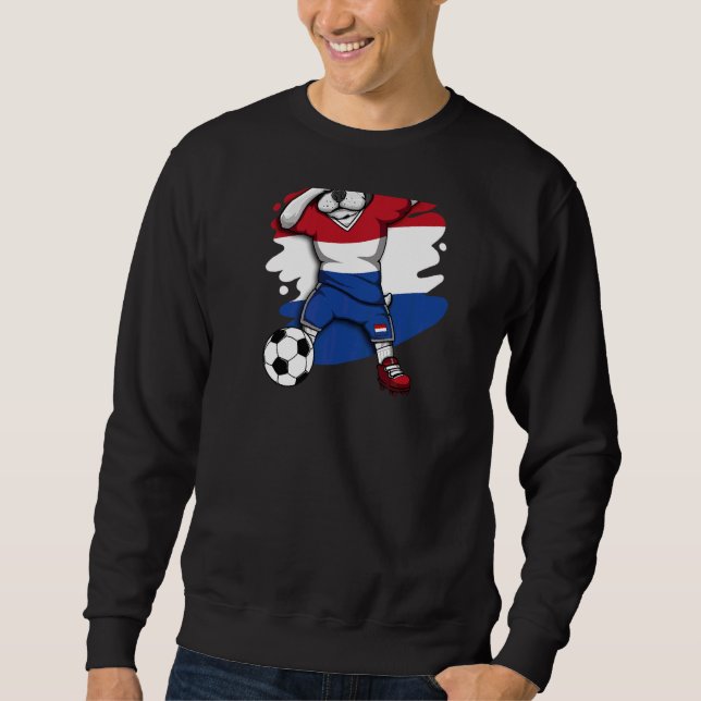 Moletom Dab French Bulldog Netherlands Soccer Fans Jersey (Frente)