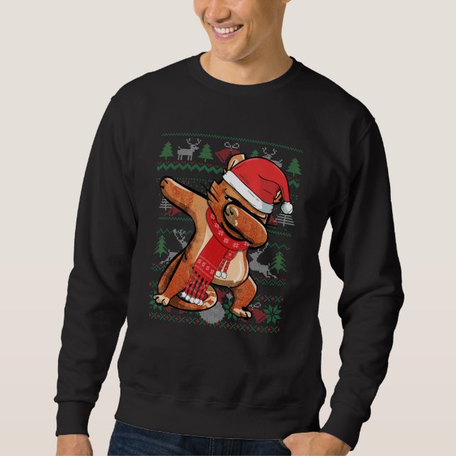 Moletom Dabbing Cat Ugly Christmas Sweater Foco Cos (Frente)