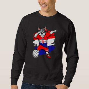 Moletom Dabbing French Buldogue Croácia Voleibol Fan Jers