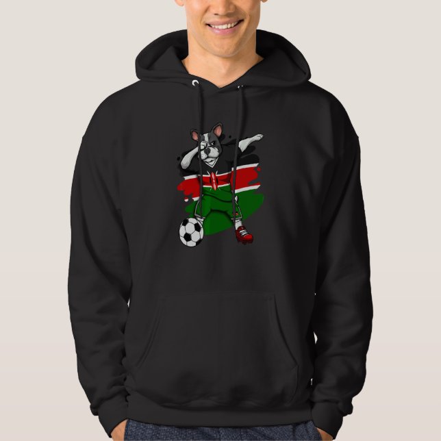 Moletom Dabbing French Buldogue Kenya Soccer Fans Jersey F (Frente)