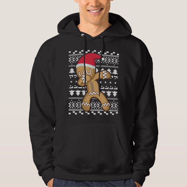 Moletom Dabbing Gingerbird Man Ugly Christmas Sweater (Frente)