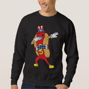Moletom Dabbing Hot-dog 4 de julho Patriótico Americano En