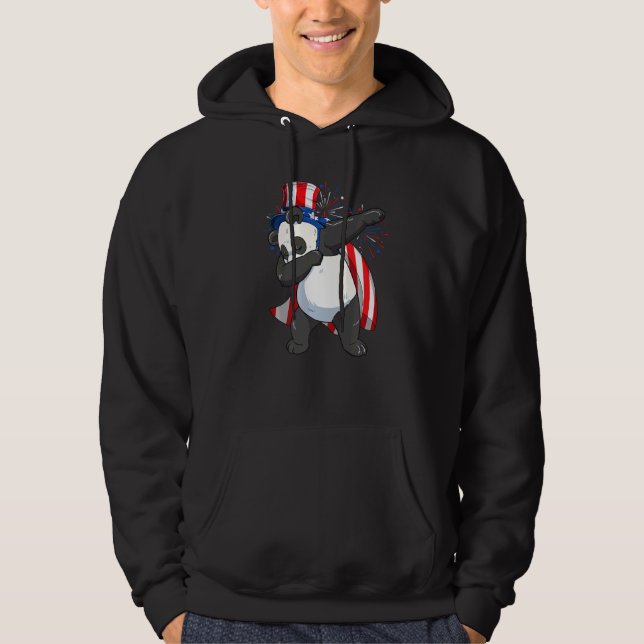 Moletom Dabbing Panda Bear Com Tio Sam Hat Bandeira Usa 4t (Frente)