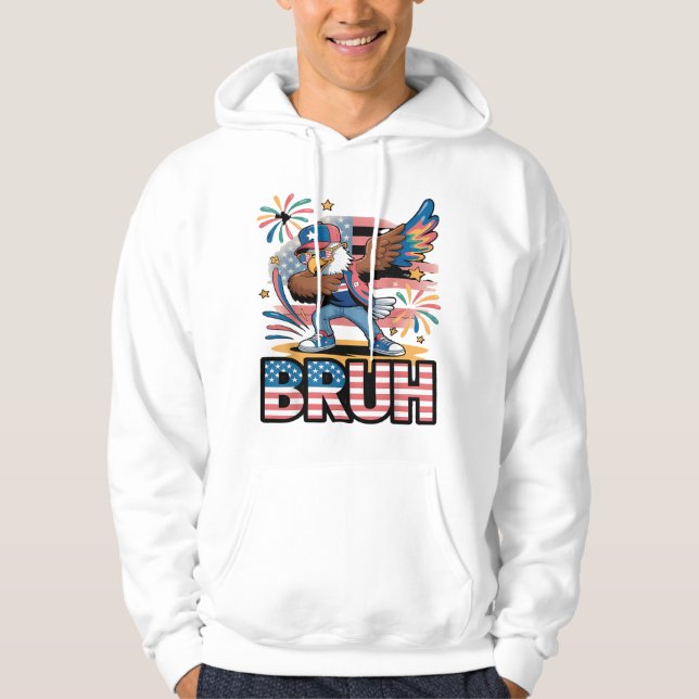 Moletom Dabbing Patriotic Eagle 4 de julho BRUH (Frente)