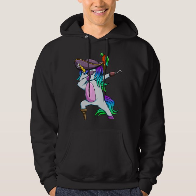 Moletom Dabbing Pirate Magical Rainbow Unicorn  Halloween (Frente)