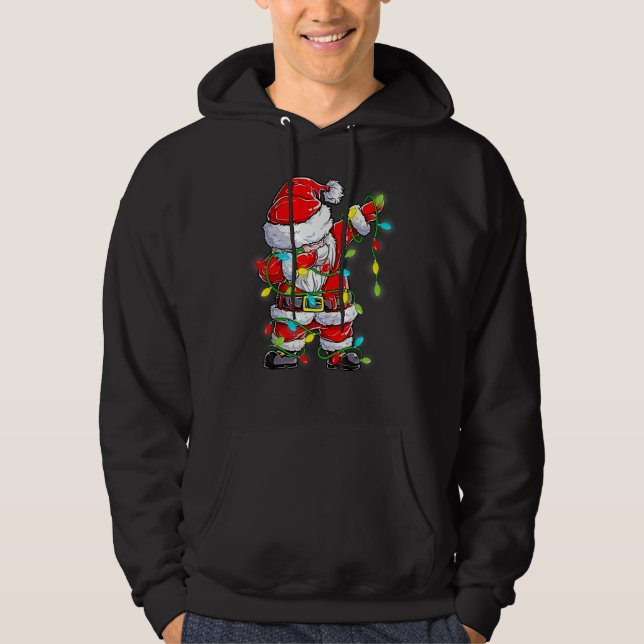 Moletom Dabbing Santa  Christmas Tree Lights Happy Xmas 3 (Frente)