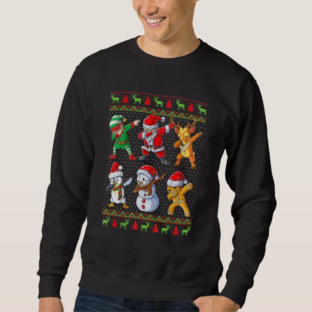 Moletom Dabbing Santa Elf Friends  Christmas 1 (Frente)