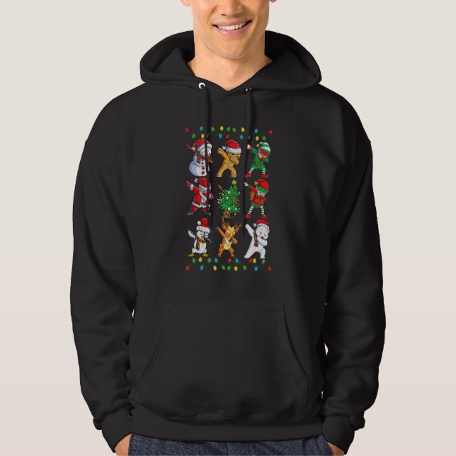 Moletom Dabbing Santa Elf Friends Christmas Kids Boys Men  (Frente)