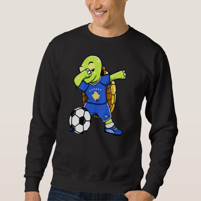 Moletom Dabbing Turtle Kosovo Soccer Fans Jersey Kosovar F (Frente)
