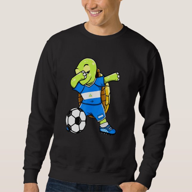 Moletom Dabbing Turtle Nicarágua Soccer Fans Jersey Flag F (Frente)
